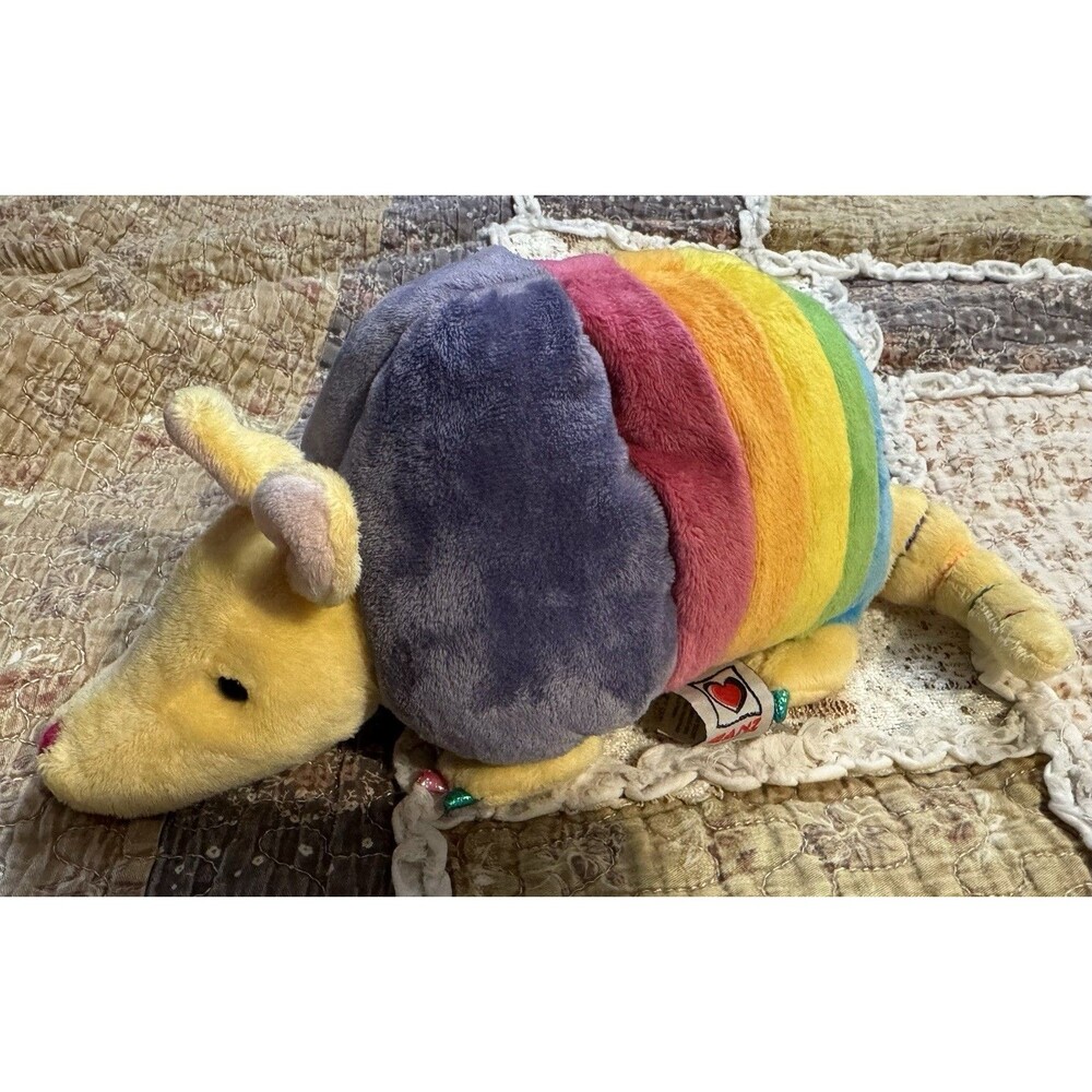 Ganz Webkinz Rainbow Armadillo Plush HM 471 No Code EUC 10"